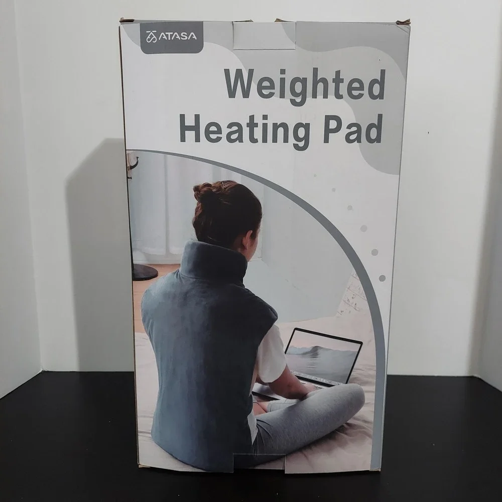ATASA Weighted Back Heating Pad Gray Electric‎ Reusable A9036 Adult USED